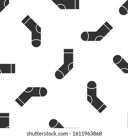 Grey Socks icon isolated seamless pattern on white background.  Vector Illustration