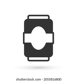 Grey Soda can icon isolated on white background.  Vector