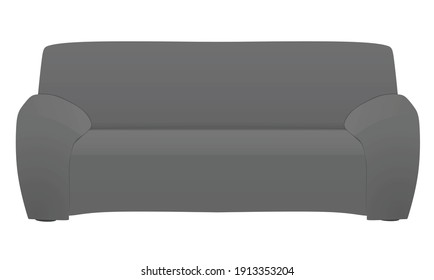 Grey sofa bed. vector illustration 