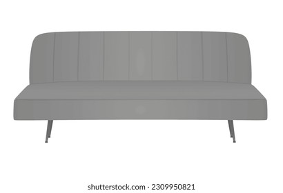 Grey sofa bed. vector illustration
