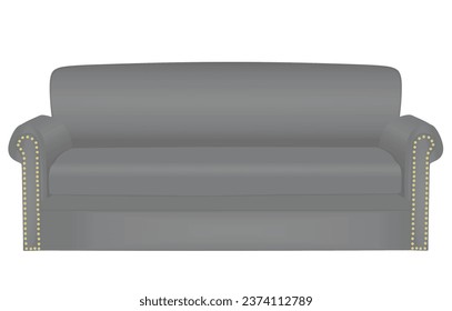 Grey  sofa bed. vector illustration