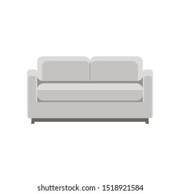 Grey sofa icon. Cartoon of grey sofa vector icon for web design isolated on white background