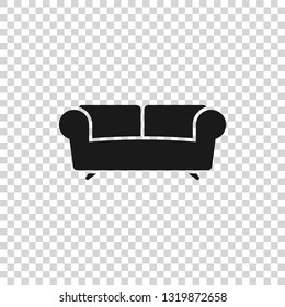 Grey Sofa icon isolated on transparent background. Vector Illustration