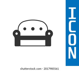 Icono del Sofá gris aislado en fondo blanco.  Vector