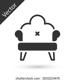 Grey Sofa icon isolated on white background.  Vector