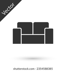 Icono del Sofá gris aislado en fondo blanco.  Vector