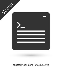 Grey Software, web developer programming code icon isolated on white background. Javascript computer script random parts of program code.  Vector