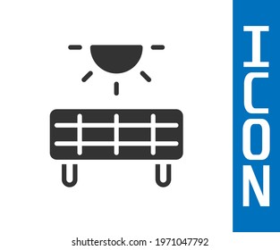 Grey Solar energy panel icon isolated on white background.  Vector
