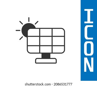 Grey Solar energy panel icon isolated on white background.  Vector