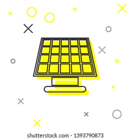 Grey Solar energy panel line icon isolated on white background. Vector Illustration