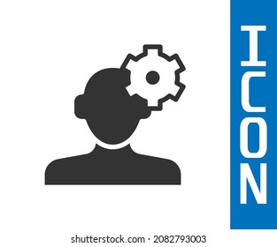 Grey Solution to the problem in psychology icon isolated on white background. Therapy for mental health.  Vector