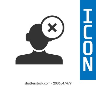 Grey Solution to the problem in psychology icon isolated on white background. Therapy for mental health.  Vector