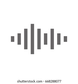 Grey Sound wave icon vector eps10. Grey color sound wave. Sound wave flat style icon.