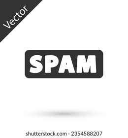 Grey Spam icon isolated on white background.  Vector