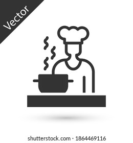 Grey Spanish cook icon isolated on white background. Vector.