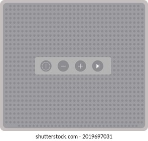 Grauer Lautsprecher, Illustration, Vektorgrafik auf weißem Hintergrund
