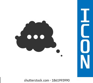 Icono de charla de burbuja de la voz gris aislado en fondo blanco. Icono de mensaje. Símbolo de chat de comunicación o comentario.  Vector