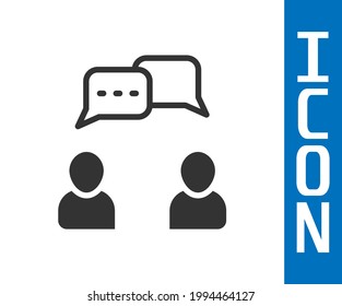 Grey Speech bubble chat icon isolated on white background. Message icon. Communication or comment chat symbol.  Vector