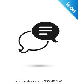 Grey Speech bubble chat icon isolated on white background. Message icon. Communication or comment chat symbol.  Vector