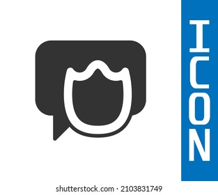 Icono de charla de burbuja de la voz gris aislado en fondo blanco. Icono de mensaje. Símbolo de chat de comunicación o comentario.  Vector