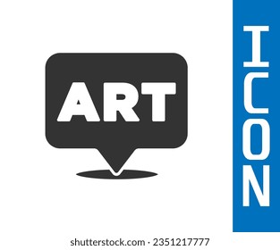 Grey Speech bubble with text art icon isolated on white background. Message icon. Communication or comment chat symbol.  Vector
