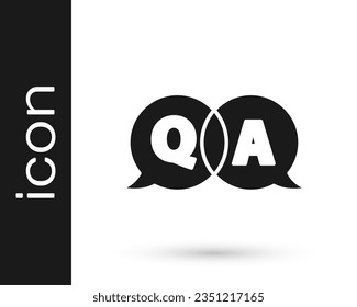 Grey Speech bubbles with Question and Answer icon isolated on white background. Q and A symbol. FAQ sign. Chat speech bubble and chart.  Vector Illustration
