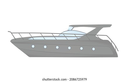 Grey speed boat. vector illustration