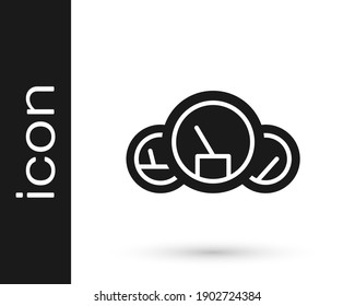 Grey Speedometer icon isolated on white background.  Vector Illustration