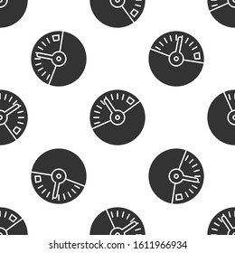 Grey Speedometer icon isolated seamless pattern on white background.  Vector Illustration