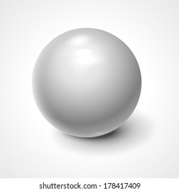 Grey sphere isolated on white. Vector illustration for your design.