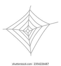 telaraña gris, red arácnida gris, ilustración vectorial monocroma