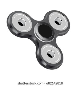 grey spinner on a white background shiny metallic triple