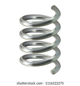 Grey spiral cable mockup. Realistic illustration of grey spiral cable vector mockup for web design isolated on white background