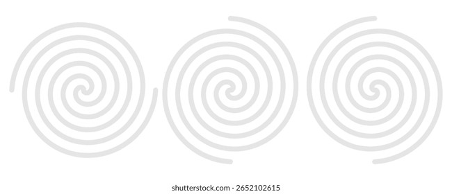 Grey spiral line pack with white background.