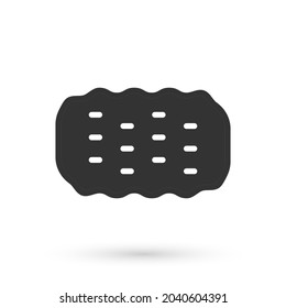 Icono de Esponja gris aislado en fondo blanco. Wisp of bast para lavar platos. Logo del servicio de limpieza.  Vector