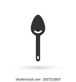 Grey Spoon icon isolated on white background. Cooking utensil. Cutlery sign.  Vector