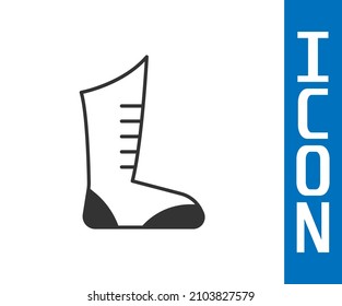 Grey Sport boxing shoes icon isolated on white background. Wrestling shoes.  Vector