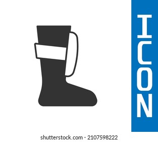 Grey Sport Boxing Shoes Icon Isolated On White Background. Wrestling Shoes.  Vector