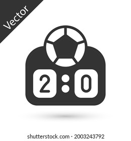 Grey Sport mechanical scoreboard and result display icon isolated on white background.  Vector