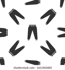 Grey Sport pants icon isolated seamless pattern on white background.  Vector Illustration