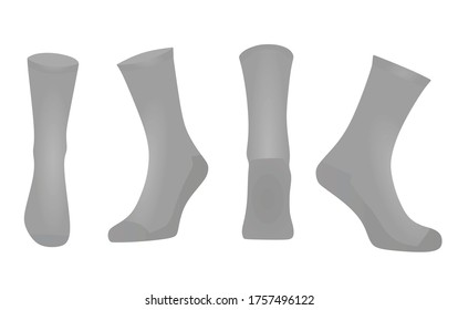 Grey sport socks. vector illustration