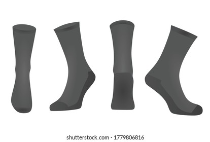 Grey sport socks. vector illustration