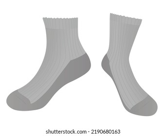 Grey sport socks. vector illustration