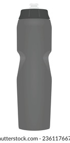 Grey sport water bottle. vector