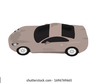 Grey sports car, vector illustration