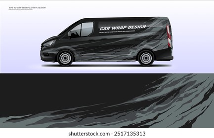 Grey Sporty van racing car wrap design livery