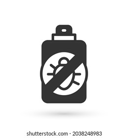 Grey Spray against insects icon isolated on white background.  Vector