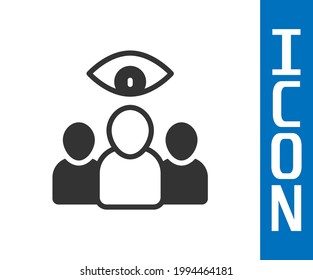 Grey Spy, agent icon isolated on white background. Spying on people.  Vector