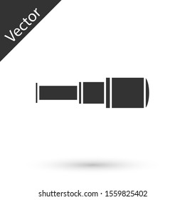 Grey Spyglass telescope lens icon isolated on white background. Sailor spyglass.  Vector Illustration