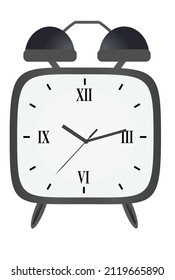 Grey square alarm clock. vector